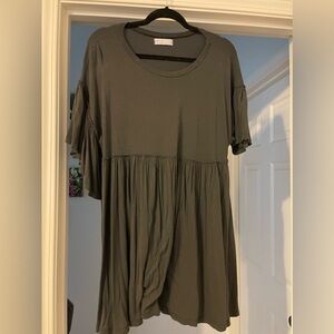 Grey flowy baby doll dress